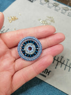 Collier Rosace Bleue