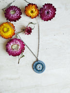 Collier Rosace Bleue