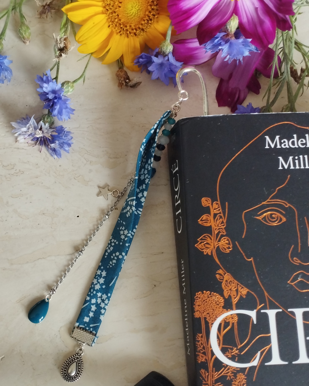 Marque-page Plume et Etoile laiton vieilli